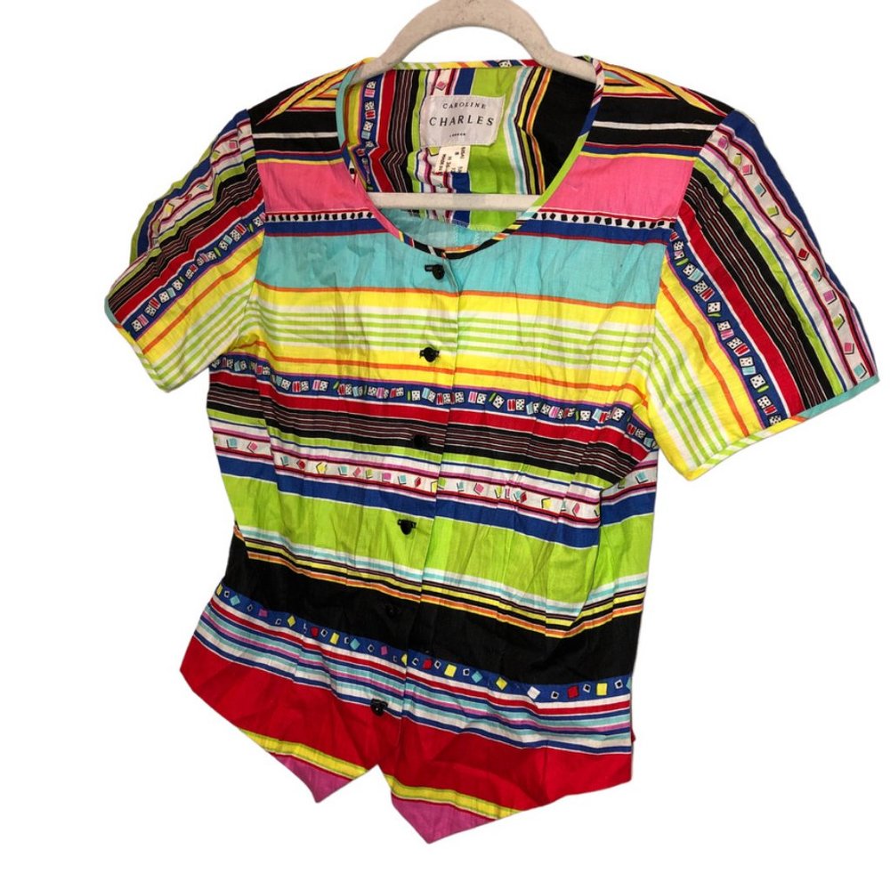 Caroline Charles LONDON multi colored Mexiacana Wedding cotton flamenco …